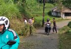 Bhabinkamtibmas Polsek Cugenang Polres Cianjur Hadiri Kegiatan Kerja Bakti Bersama Warga Desa Nyalindung