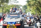 Polres Cianjur Gelar Konvoi Mapag Juara Sambut Kakang Rudianto Dan Robi Darwis Pemain Persib Bandung Asal Cianjur