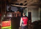 Personel Polsek Warungkondang Polres Cianjur Laksanakan Cek TKP Kebakaran Rumah Di Desa Ciwalen