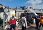 Personel Polsek Pacet Laksanakan Cek TKP Kebakaran Rumah Di Desa Sukanagalih